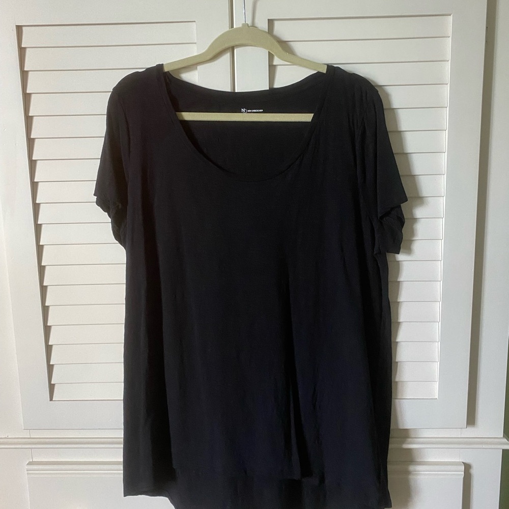 new directions Black Scoop Neck Short Sleeve Tee